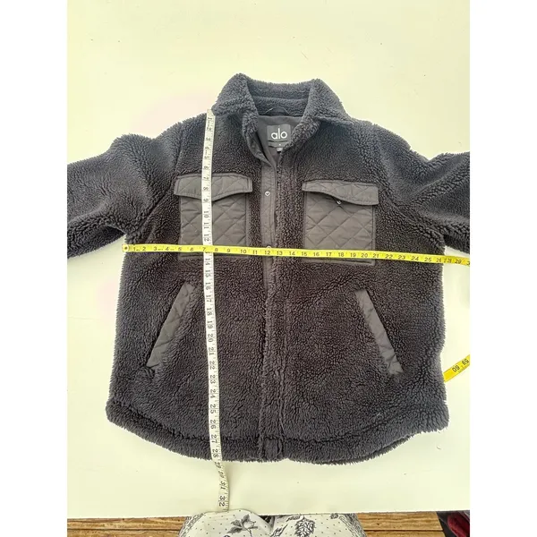 Alo Yoga Black Sherpa Edge Shacket M - Image 8