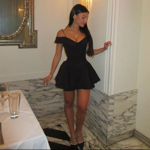 House of CB‎ 'Elida' black off shoulder mini dress NWOT size XS - Image 9