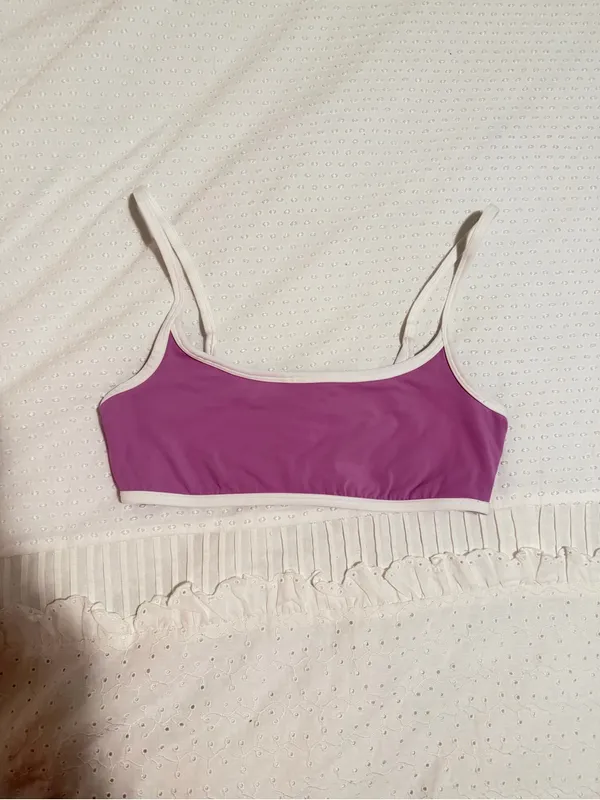 Aerie Real Me Tipped Scoop Sports Bra | Planet Pink - Image 2