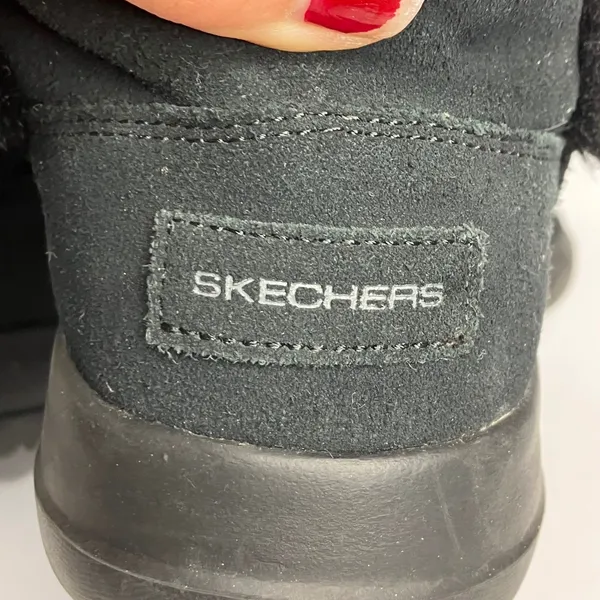 Skechers on‎ the go Joy black suede ankle boots faux fur lined women's size 7 - Image 10