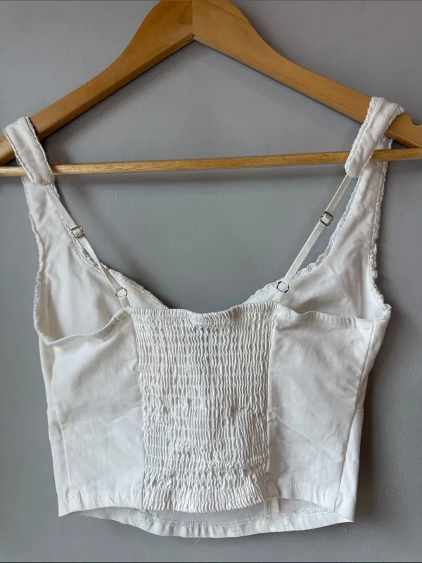 Wild Fabric Crop Top White XS - Image 2
