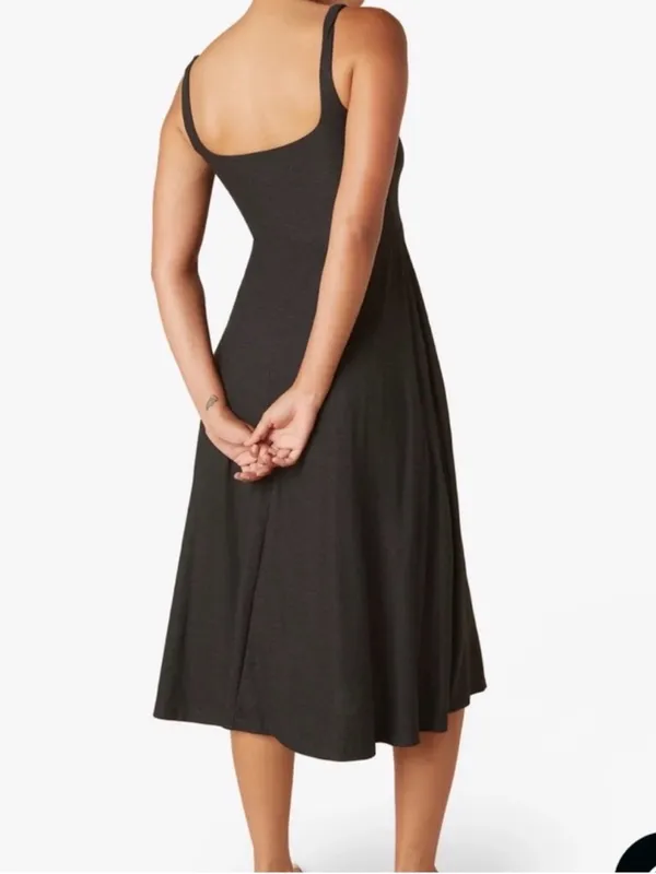 Beyond Yoga Featherweight At The Ready Square Neck Dress Darkest Night - Size M - Image 2