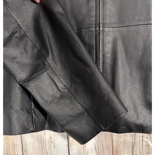 Vintage Uniform John Paul Richard Black Leather Jacket Womens Size 16 Minimalist - Image 3