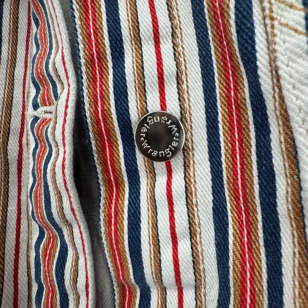 Wrangler Girlfriend Jacket Women's M Striped Denim Oversized Retro Cowboy - Image 3