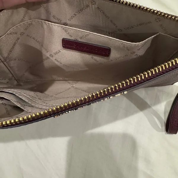 Michael Kors Burgundy Wristlet - Image 4