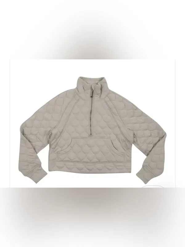 lululemon athletica Quilted Scuba Half-Zip Pullover - Light Taupe - Image 2