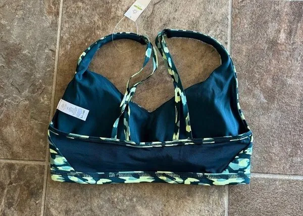 Offline By Aerie Goals Plunge Sports Bra Green Size Medium - Image 4