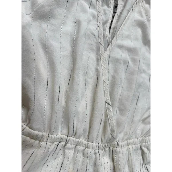 Anthropologie Feather Bone Soleil Ivory Stripe Textured Jumpsuit Women’s Size S - Image 10