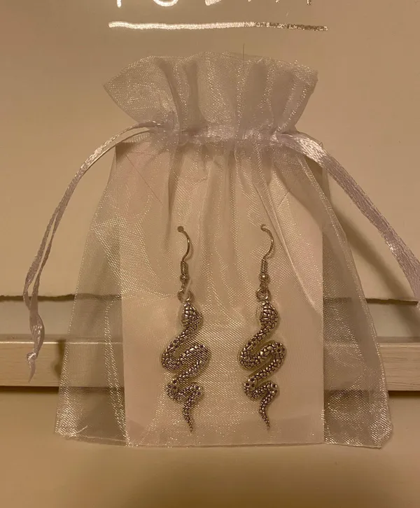 Silver Snake Earrings - Image 6
