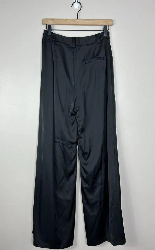 Dissh Rue Black Satin High Waist Wide Trouser Pant 4 - Image 10