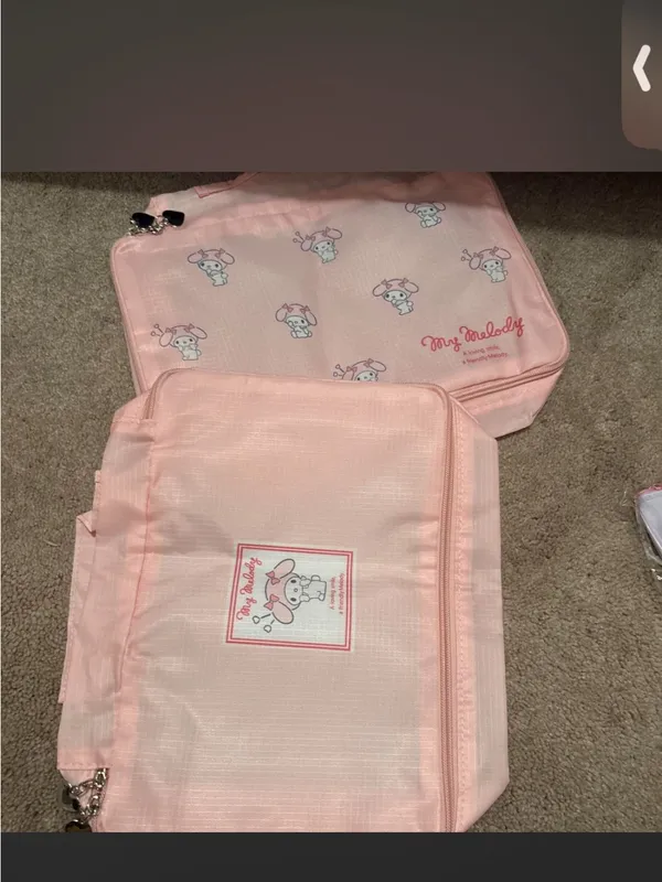 3 nylon like Sanrio garment holders with my melody and small‎ pouch . - Image 4