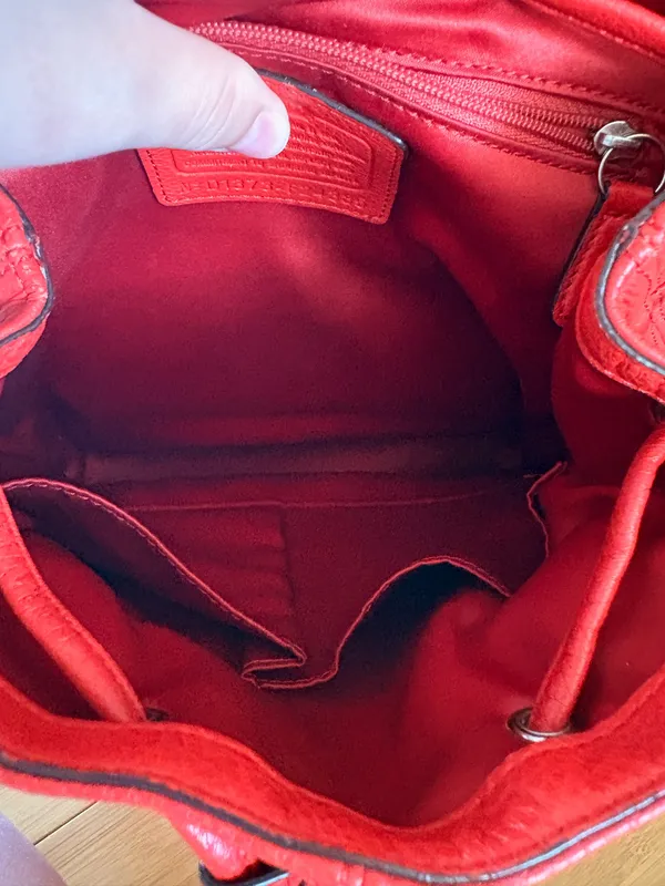 Red Leather Coach Backpack Vintage - Image 4