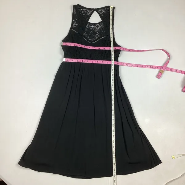 Abercrombie & Fitch Black Sleeveless Lace Cocktail Mini Dress XS - Image 5