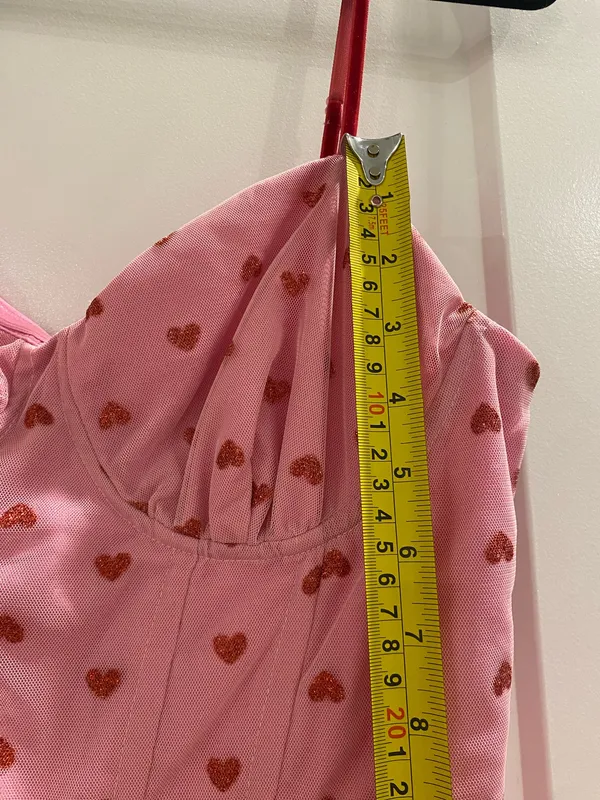 Betsey Johnson Heart Dress Pink Midi Size 8 - Image 5