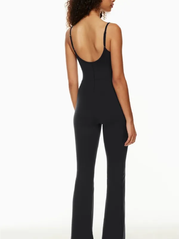 Wilfred Free Freestyle Black Spaghetti-Strap Flared Jumpsuit size 2XS - Image 2