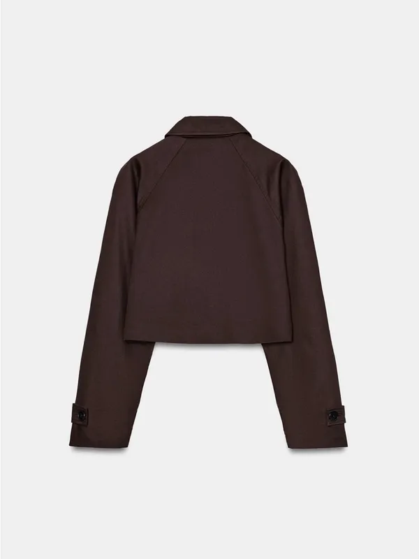 NWT ZARA CROPPED LAPEL JACKET SIZE L - Image 8