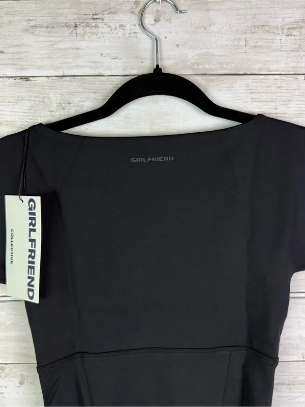 Girlfriend Collective Black Cutout Cap-Sleeve Women's Top Size Small - Image 5