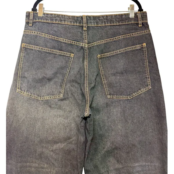 Zara Womens Wide Leg Barrel‎ Jeans Dark Wash High Rise Denim Size 12 Blue - Image 8