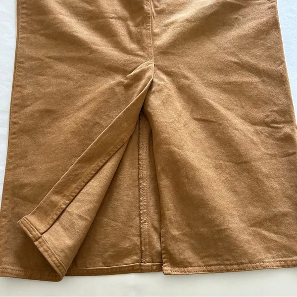 - Vintage Camel Brown Long A-Line Skirt - Size 6 - Image 3