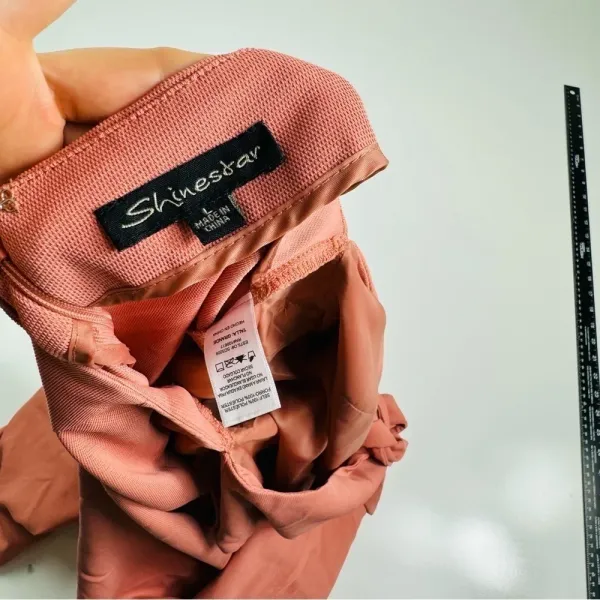 Shinestar Salmon Coral Wide Leg Tie Back‎ Pant Jumpsuit Crop Romper Large - Image 6