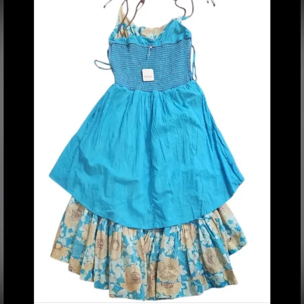 Free People Adriel Tie Strap Tiered Midi Dress NWT Size L - Image 9
