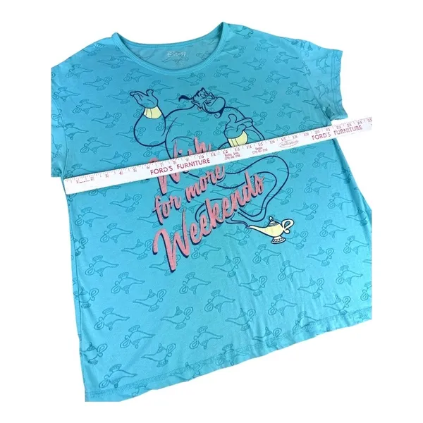 Disney Aladdin Genie Sleep Shirt XL Turquoise Wish‎ For More Weekends Loungewear - Image 5