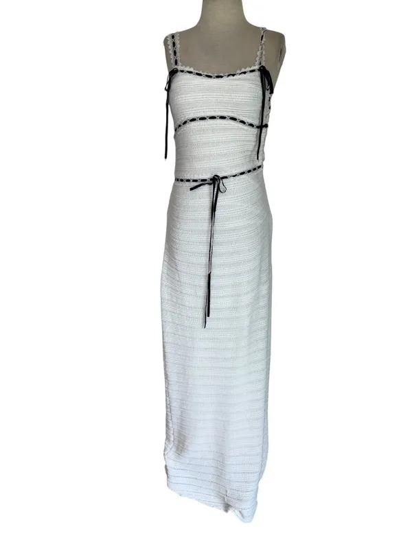 For Love & Lemons Mayfair Maxi Dress in White XSmall Womens Knit - Image 4
