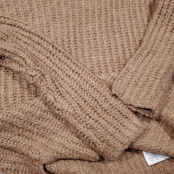 Abercrombie Turtleneck Chunky Knit Pullover Sweater Brown Tan Women's Size XS - Image 9