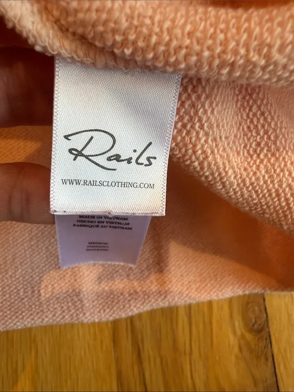 RAILS REEVES Pink Peach Dip Dye Pullover Sweatshirt Medium - C51-048 - Image 6