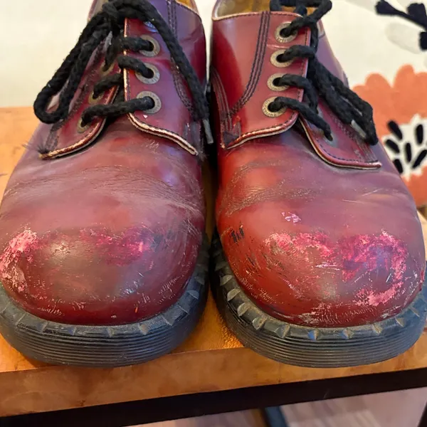 Vintage Dr. Martens Made in England Oxblood 3-Eye/1461 oxford's Women's sz 10 - Image 9