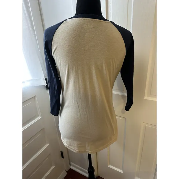 REI Women’s Raglan Top 3/4 Sleeves Tshirt Size Small Navy/Cream Gorpcore Nature - Image 2