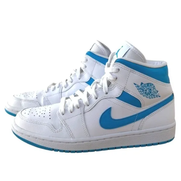 Nike Air Jordan 1 Mid UNC White University Blue Sneakers‎ Womens Size 7.5 - Image 6