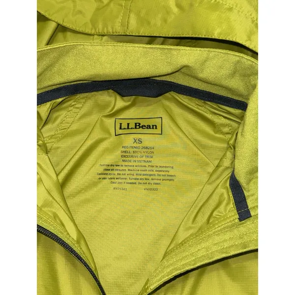 L.L.Bean Womens Green Lightweight Full Zip Windbreaker Jacket Outdoor Sz Xs - Image 4