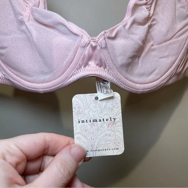 Free People Heart Throb Underwire Bra Silver Pink Women Size Medium NWT - Image 6