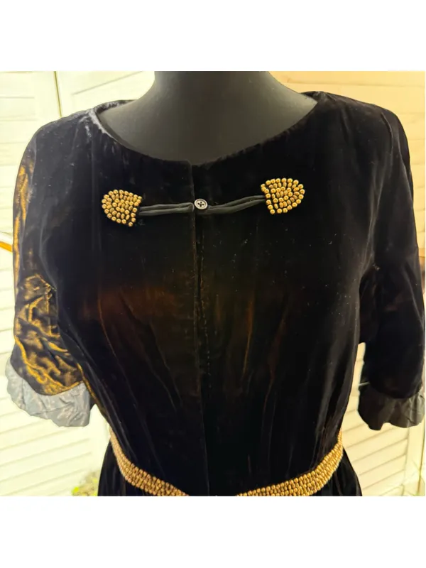 Vintage Victorian blouse crushed velvet brown Vamp whimsigoth cosplay Ren Fair - Image 10