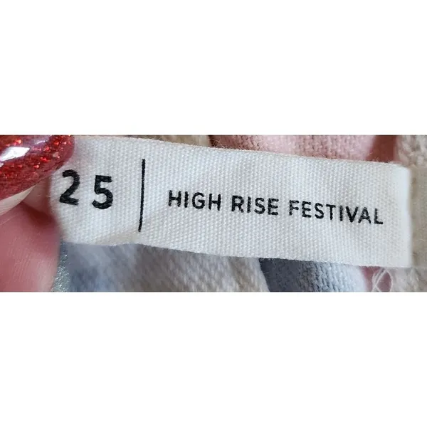 PacSun High Rise Festival Tie Dye Denim Shorts Distressed Frayed Hem‎ Size 25 - Image 4