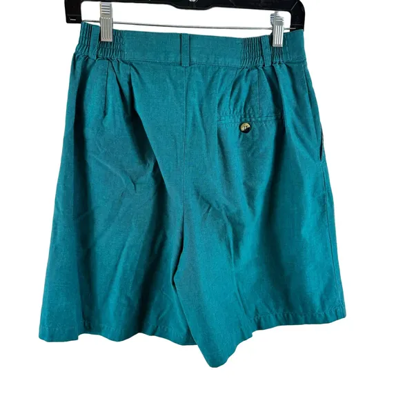 Vintage Pin Hi Arrow Teal Green High Waisted Cotton Lightweight Golf‎ Shorts 10 - Image 2