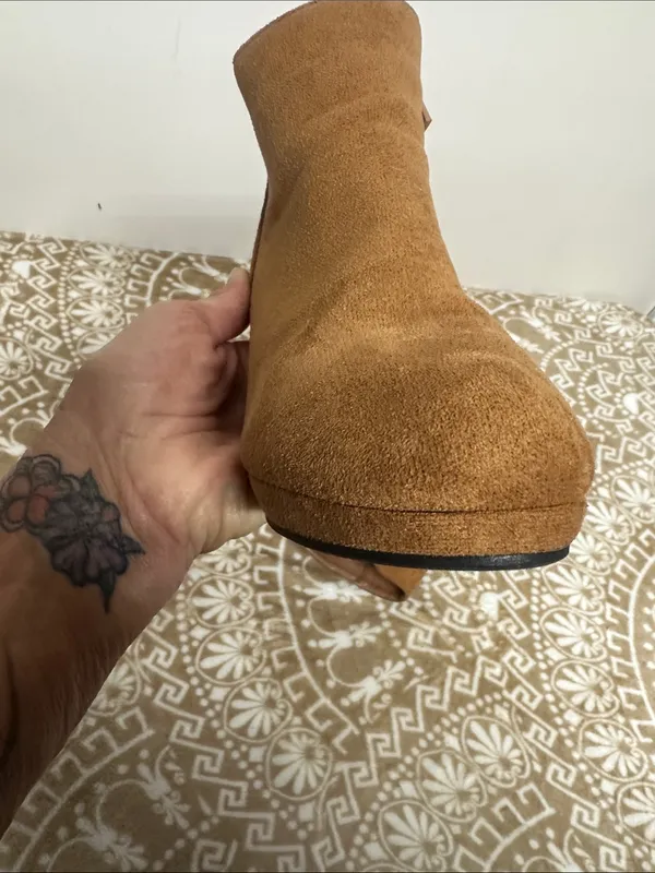 Suede Block Heel Ankle Booties - Image 3