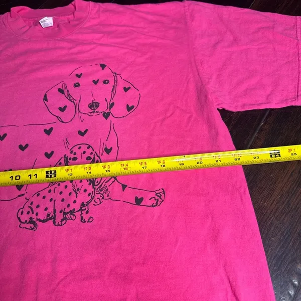 Crewneck t-shirt 100% cotton casual dog dachshund Barbie pink boho lounge cute - Image 3