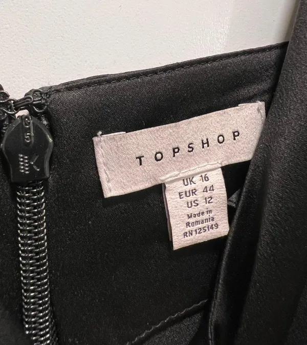 Topshop LIKE NEW BLACK WRAP DRESS SIZE 12 - Image 3