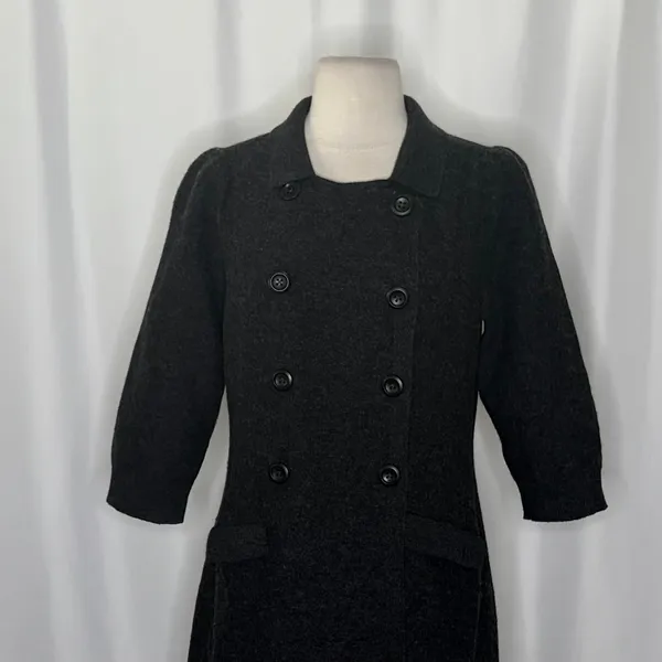Anthropologie MAEVE Double Breasted Merino‎ Wool Long Cardigan Sweater Medium - Image 3
