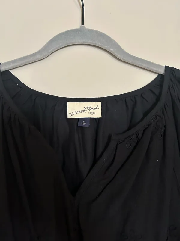 Universal Threads Black Eyelet Mini Dress - Image 2
