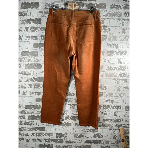 Loft | women Orange corduroy straight leg pants - Image 6