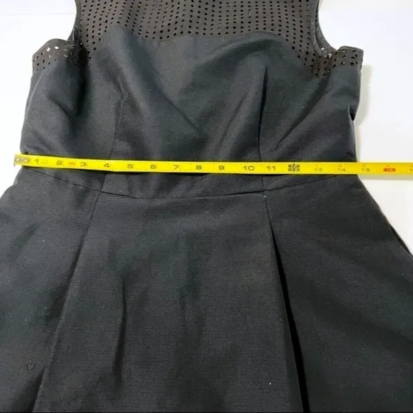 J.Crew Black Eyelet Laser Cut Cotton Silk Fit & Flare Dress 8T - Image 10