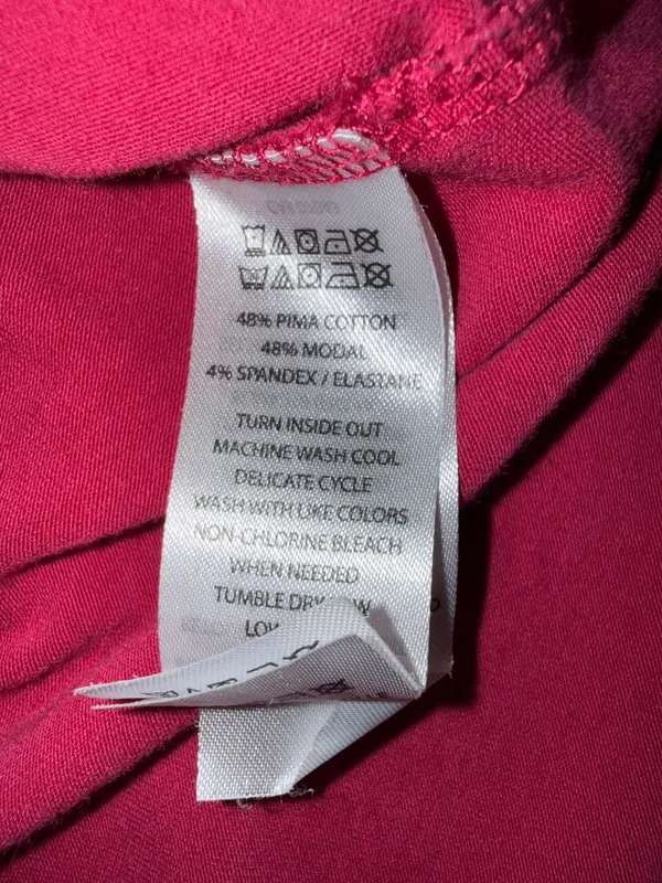 Tahari Pink V-Neck Pima Cotton Blend Plus Size Tunic 2X - Image 4
