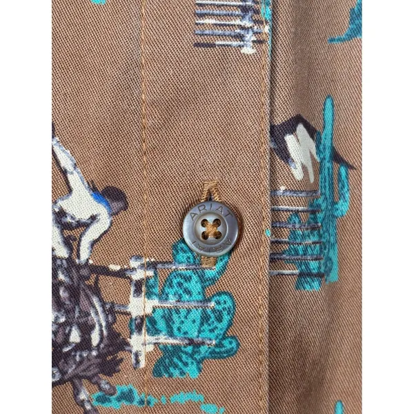 Ariat Womens Sleeveless Western Rodeo Print Button Down Shirt Brown Boho Cowgirl - Image 10