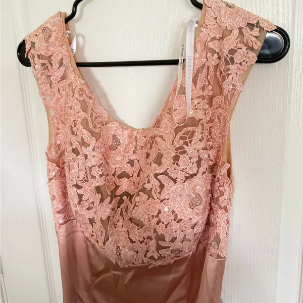 Sherri Hill NEW 53605 Blush Pink Lace Empire Waist Prom Wedding Gown - Image 5