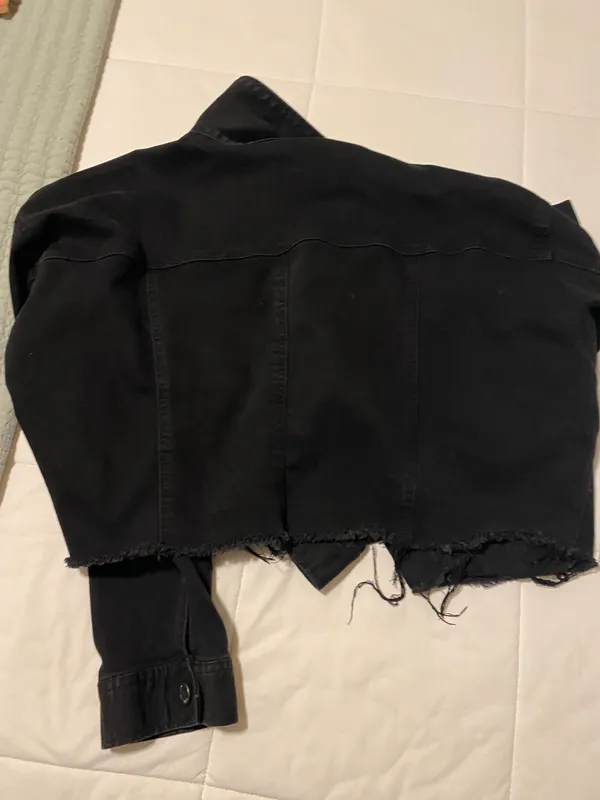Black Label Crop Denim Jacket - Image 2