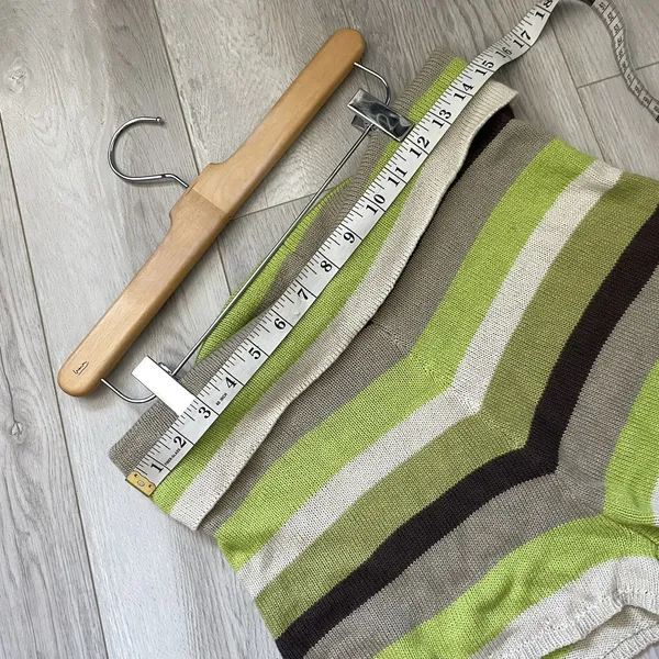 Outcast Striped Shorts foldover knit womens Green Brown small medium loungewear - Image 4