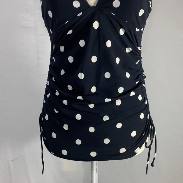 Body Maternity Halter Style Polka Dot Black and WhiteTankini Top Size Small - Image 3